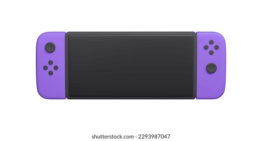 3d realistic switch button gaming console isolated on white background. Video games concept. Vector illustration