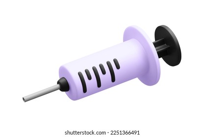 3d realistic syringe isolated on white background. Vector illustration