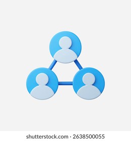 3d Realistic Team Network icon vector Illustration