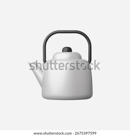 3d Realistic Teapot icon vector Illustration
