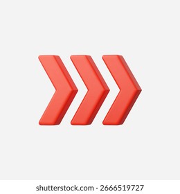 3d Realistisches Drei-Pfeile-Symbol, Vektorgrafik