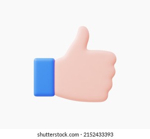 3d Realistic Thumbs Up Hand vector illustration.