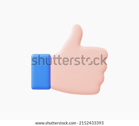 3d Realistic Thumbs Up Hand vector illustration.