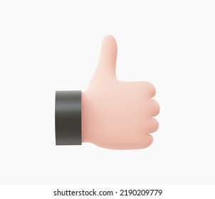 3d Realistic Thumbs up vector illustration.