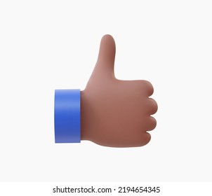 3d Realistic Thumbs up vector illustration.