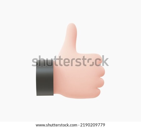 3d Realistic Thumbs up vector illustration.