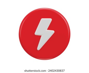 3d realistic thunder bolt icon symbol of thunderbolt energy flash lightning danger and power icon