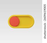 3d Realistic Toggle switch button, turn on off icon, vector illustration