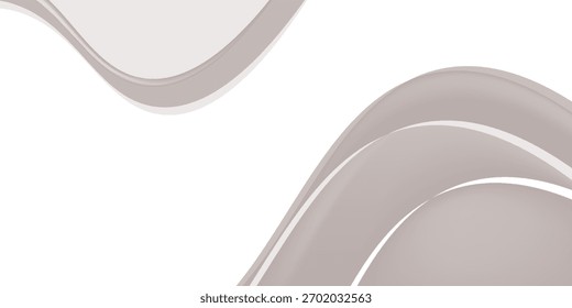 3D realista vista superior pódio branco com abstrato branco e cinzento fita torcer linhas no plano de fundo limpo estilo de luxo. Você pode usar para a apresentação do produto de beleza cosmética, exposição de maquete, etc. Vetor