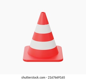 3d Realistic Traffic cone vector illustration.