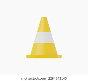 3d Realistic Traffic cone vector illustration.