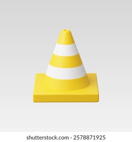 3d Realistic Traffic cone vector illustration