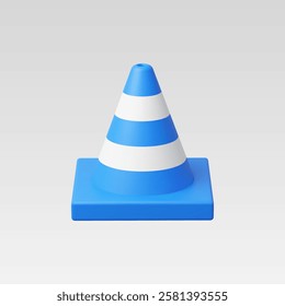 3d Realistic Traffic cone vector illustration