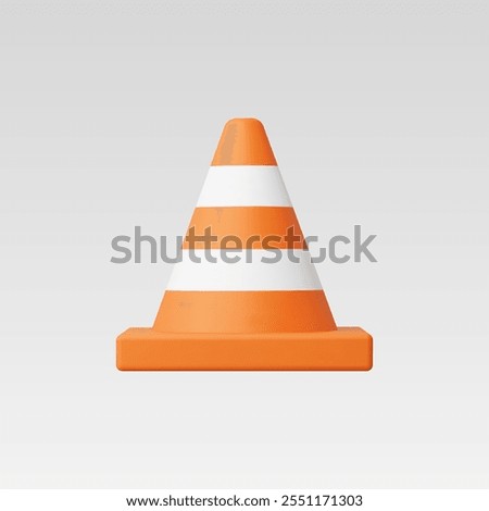 3d Realistic Traffic cone vector illustration
