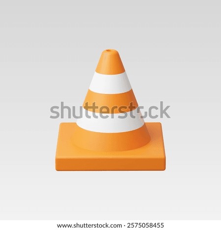 3d Realistic Traffic cone vector illustration