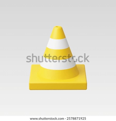 3d Realistic Traffic cone vector illustration