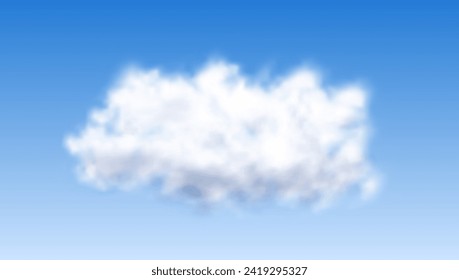 3D Realistic Transparent Cloud On Blue Sky. EPS10 Vector