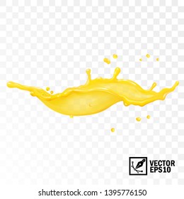 3d realistic transparent vector splash juice, tea, oil or paint