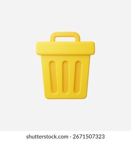3d Realistic Trash Can icon vector Illustration