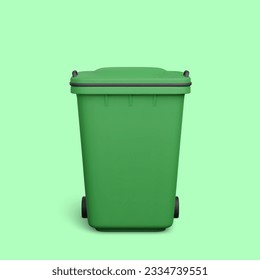 3.ª basura realista puede aislarse sobre fondo verde. Ilustración del vector