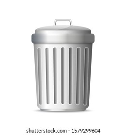 3d realistic trashcan. Trash can garbage 