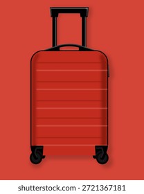 3D realistischer Reisekoffer, 3D Vektorgrafik der Reiseführertasche.