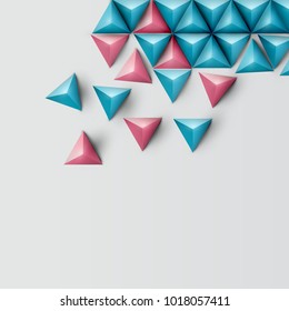 3D realistic triangle background, vector illustration