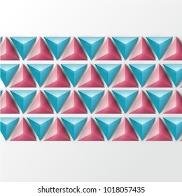 3D realistic triangle background, vector illustration