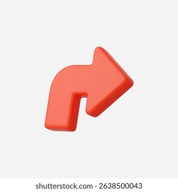 3d Realistic Turn Right Arrow icon vector Illustration