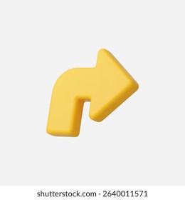 3d Realistic Turn Right Arrow icon vector Illustration