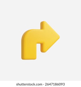 3d Realistic Turn Right Arrow icon vector Illustration