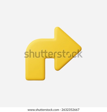 3d Realistic Turn Right Arrow icon vector Illustration