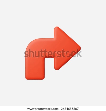 3d Realistic Turn Right Arrow icon vector Illustration