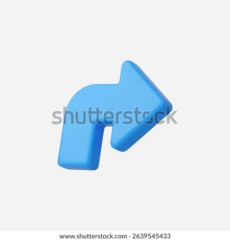 3d Realistic Turn Right Arrow icon vector Illustration