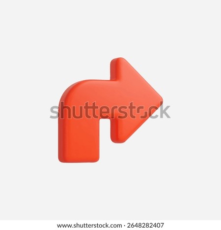 3d Realistic Turn Right Arrow icon vector Illustration