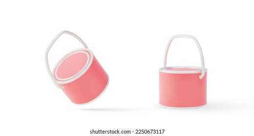 3d pintura realista de dos baldes. Ilustración vectorial.