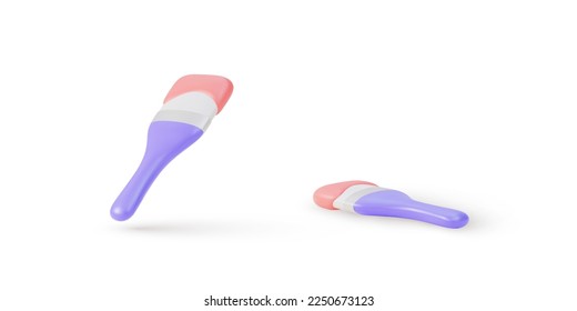 3D realistisch zwei Paint-Pinselsymbol. Vektorgrafik.