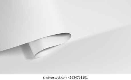 3D Realistic Untwisted Wrapping Paper Roll Paper. EPS10 Vector