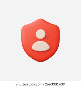 3d Realistic User Security icon vector Illustration
