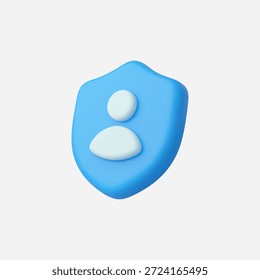 3d Realistische Benutzersicherheit Symbol, Vektorgrafik