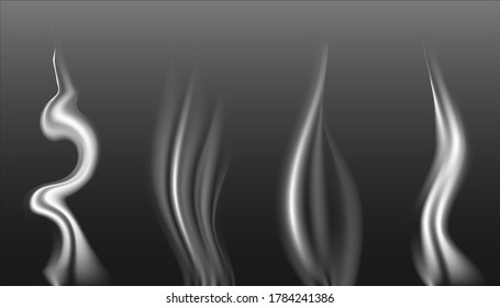 3d realistic vector abstract smoke collection on grey background.