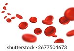 3d realistic vector background. Blood cells flowing in the artery on white background.