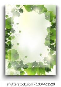 3d realistic vector background, green leaves in motion in sunny blurred light for you ad, web, banner or packaging.