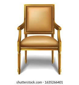 3d realistic vector baroque cozy chair.