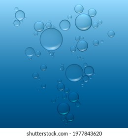 3d realistic vector beauty background of oil drops on blue.