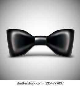 3d realistic vector black bow tie.