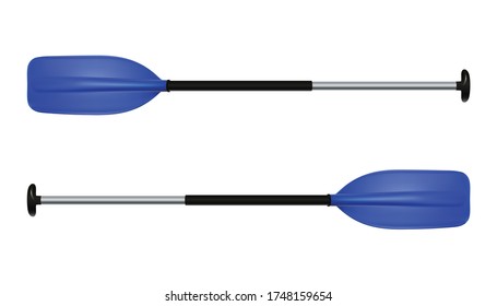 3d realistic vector blue oar. Isolated on white background. svg