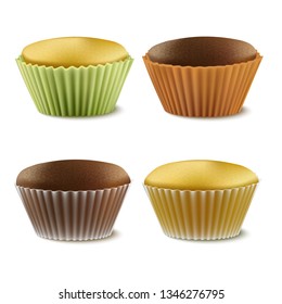 3d realistic vector collection of cupcakes for your restaurant or cafe menu. 