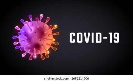 3d realistic vector of Coronavirus disease COVID-19 infection medical isolated. China pathogen respiratory influenza covid virus cells. microscope. vector illustration