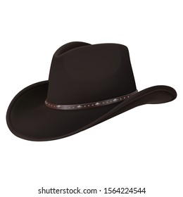 3d realistic vector cowboy hat. Isolated on white background.